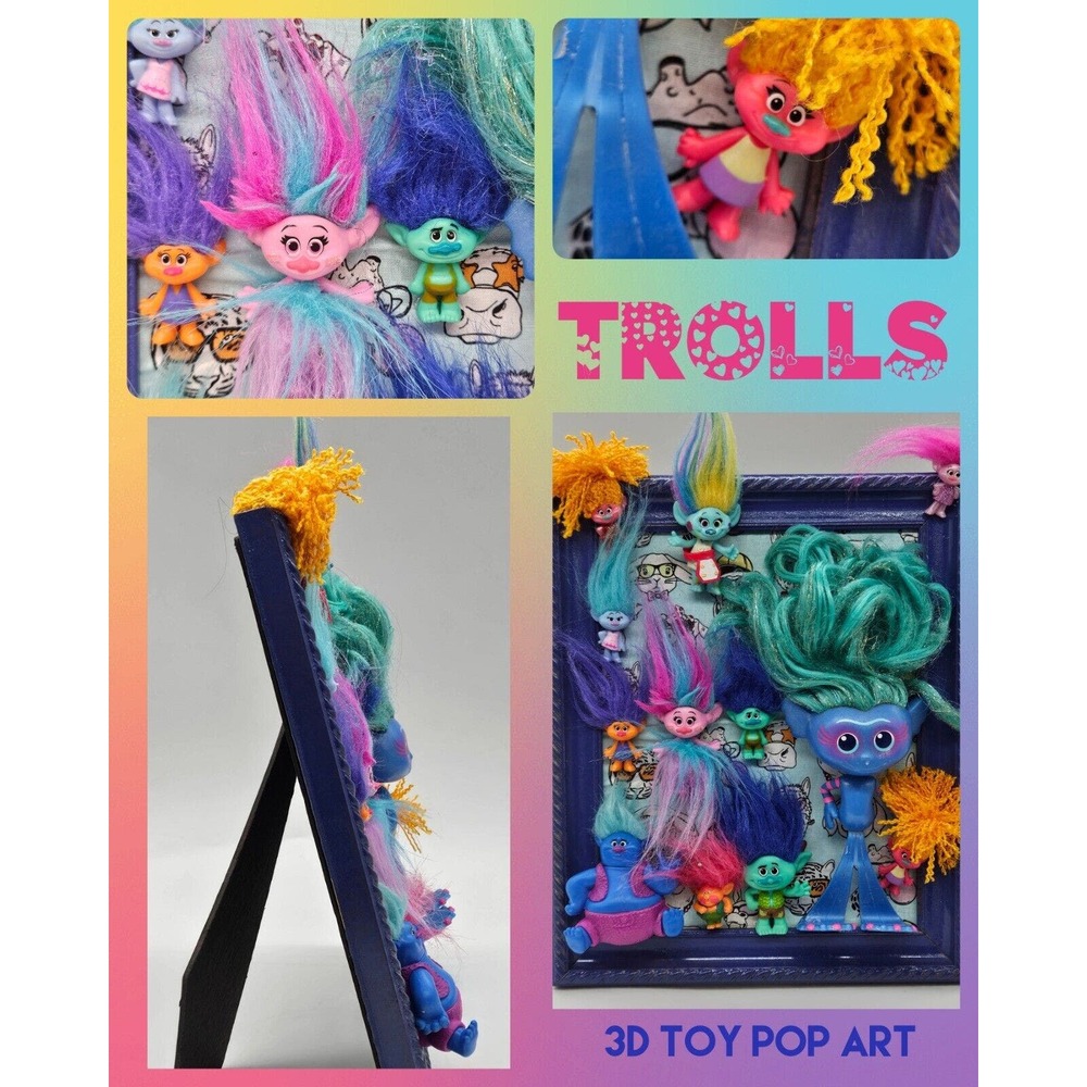 Trolls 3D Toy Pop Art Deco Recycled ONE OF A KIND WALL DECOR COOL Unique Rare